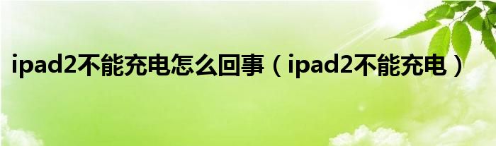 ipad2不能充电怎么回事(ipad2不能充电)
