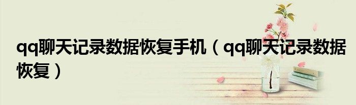 qq聊天记录数据恢复手机（qq聊天记录数据恢复）