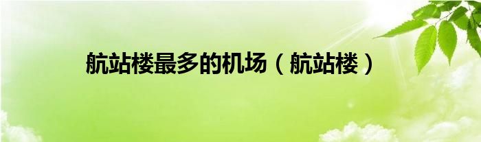 航站楼最多的机场（航站楼）