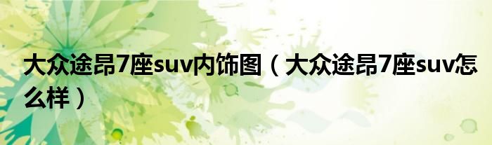 大众途昂7座suv内饰图（大众途昂7座suv怎么样）