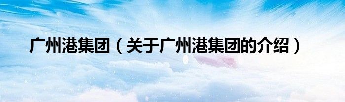广州港集团（关于广州港集团的介绍）